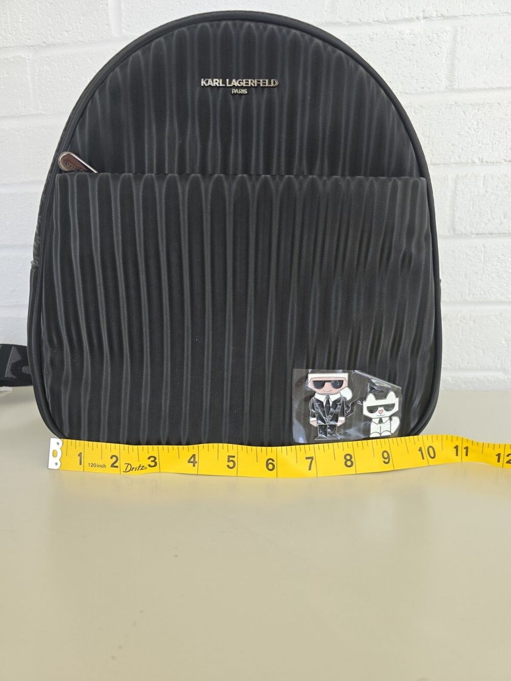 Karl Lagerfeld Paris Ribbed Mini Backpack Ribbed Texture NWT - Picture 7 of 10